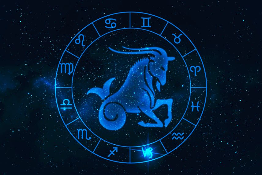 capricorn symbol within the zodiac wheel
