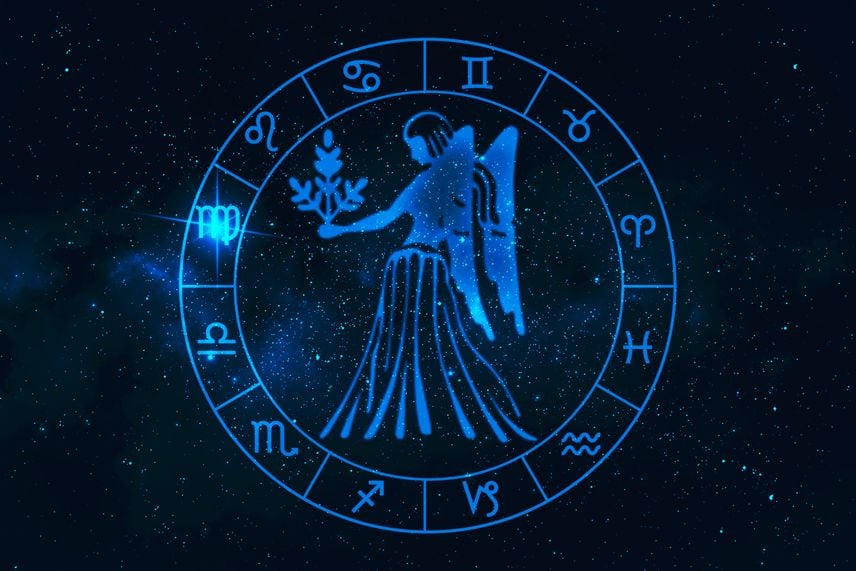 virgo symbol within the zodiac wheel
