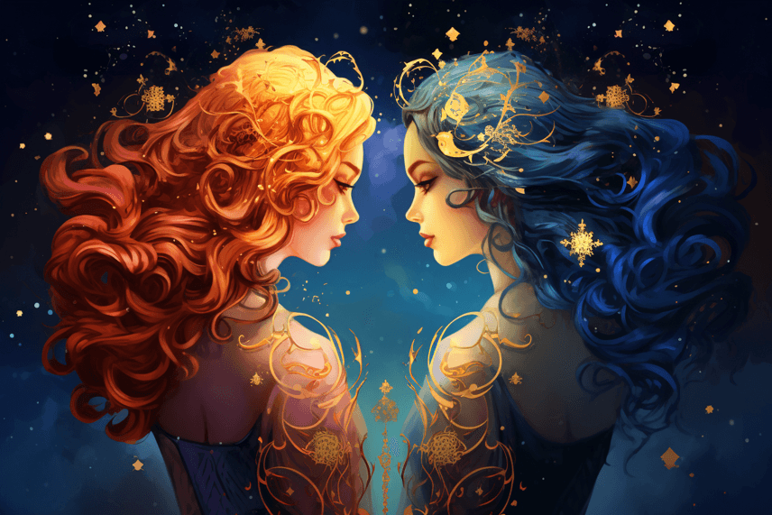 illustration of gemini zodiac sign