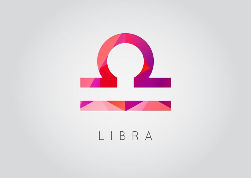 Libra sign, zodiac background