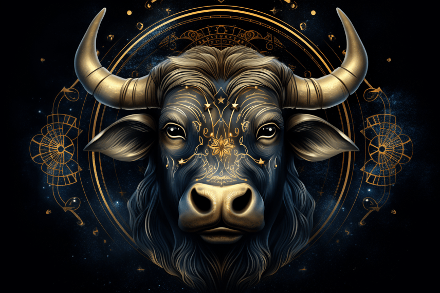 illustration of taurus zodiac sign bull