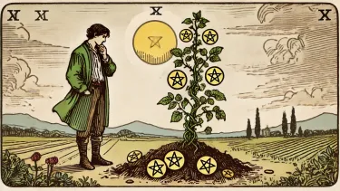 Seven of Pentacles - Patience, Assessment