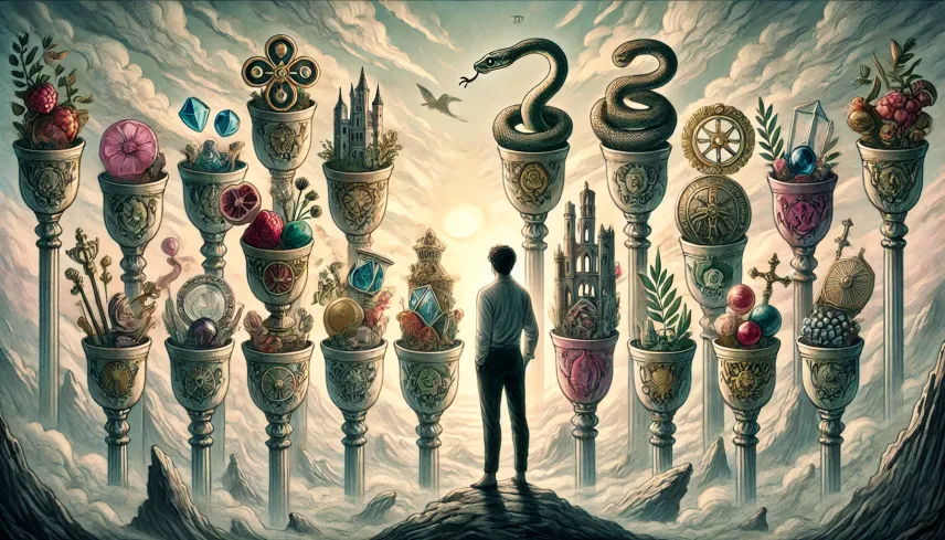 Seven of Cups - Choices, Illusion
